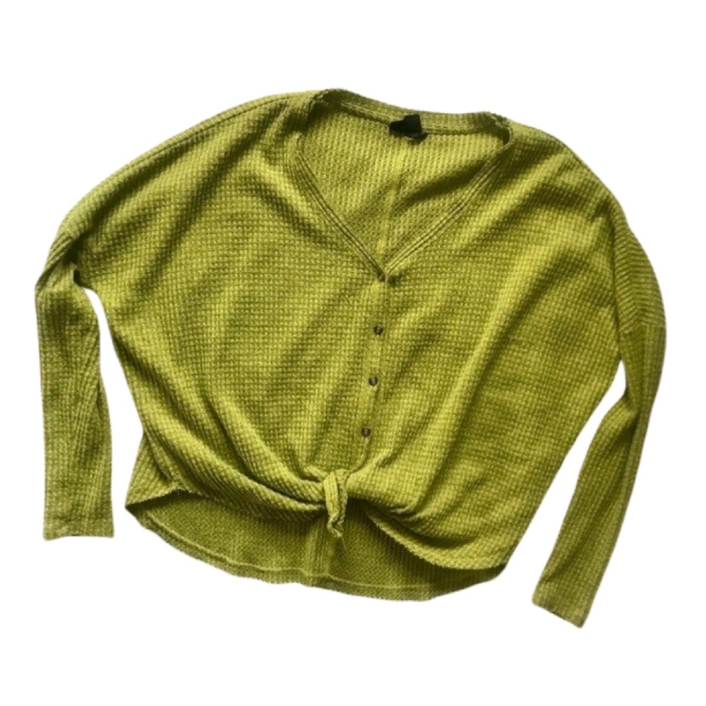 Urban Outfitters Out from Under Jojo Oversized Thermal Button Front Top Size XS - Picture 2 of 6